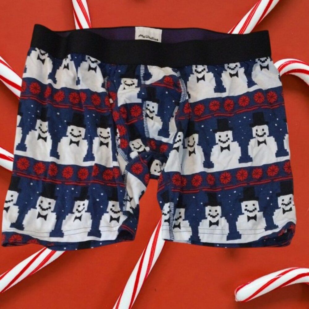Brand New MeUndies Snowman Patterned Boxer Brief Size Small